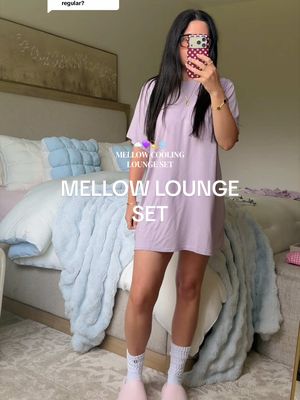 Replying to @𝒦𝑒𝓁𝓈𝑒𝓎 🌙 NEW! buttery softttt & cooling lounge set ☁️ for the cozy hot girls ❄️🤍 #mellowsleep ##mellow#loungeset #loungewear @Mellow Sleep 💤 
