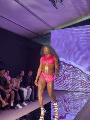 y’all think I made @Megan Thee Stallion proud last night ? 🥹🫶🏾 walked my first Miami swim week for my baby’s new collection congratulations friend ❤️ #miamiswimweek #fyp #model 