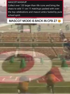 MASCOT MODE IS RETURNING TO COLLEGE FOOTBALL 27 FOR THE FIRST TIME SINCE 2014 👏 #CollegeFootball #videogame #cfb27wishlist #madden27 #cfb27 