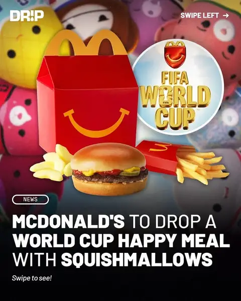 McDonald's is dropping a World Cup Happy Meal featuring Squishmallows, bringing collectible plush toys into the global football moment. #mcdoanlds #fastfood #FoodTok #happymeal #worldcup #squishmallow 