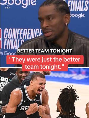 Shai Gilgeous-Alexander on OKC's Game 7 elimination vs. the Spurs. #NBA #okcthunder #spurs #shaigilgeousalexander #nbaplayoffs 