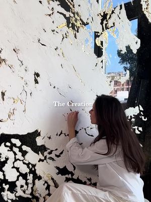 the brush, creation, and result of my painting, “Querencia” 🖤 #art  #resin #artist #contemporaryart 