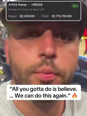Won $1.7 million on the #Spurs and dropped bars from the seats 😮‍💨 (via @DraftKings Sports) #parlay #sportsbetting #espnsocial 