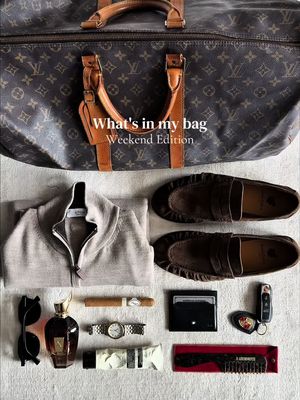 whats in my bag - weekend edition  #luxurylifestyle #oldmoneyaesthetics #gentlemanstyle 