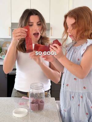 When my 5-year-old asks for fruit roll ups… this is what I make 🍓🍋🥭  homemade fruit roll ups  Ingredients: 3 cups fresh or frozen fruit (l used half mango, half raspberries) 1-2 tbsp maple syrup (optional) 1 tsp lemon juice 1 tbsp unflavoured gelatin Instructions: Add the fruit, sweetener (if using), lemon juice, and gelatin to a saucepan. Simmer on low for 5-10 minutes until the fruit is soft and the gelatin is fully dissolved. Blend until completely smooth. Spread the mixture thinly (about ¼ inch) onto a parchment-lined baking sheet. Bake at your oven's lowest temperature (140-170°F/ 60-75°C) for 4-6 hours, or until no longer sticky. Cut into strips with the parchment attached and roll them up. Toddler