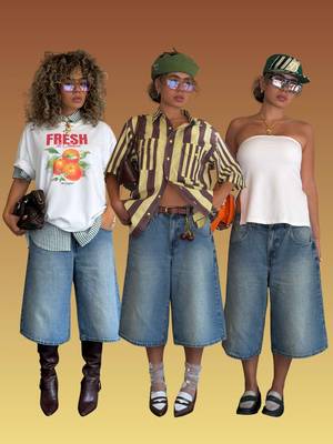 5 looks. 1 pair of Levi’s jorts. which look is your fav? @Levi’s #levispartner