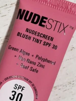 NUDESTIX Nudescreen Blush Tint SPF 30 in shade Pink Sunrise. She is Gorgeous, Pigmented, has SPF, I cannot wait to get her on my face!!!  And I especially love that this outer packaging is biodegradable! Well done @Nudestix #nudestix #nudescreenblushtint #blush #blusher 