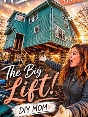 His is the moment I got to press the button to lift my 100 year old house. Comment below if you want to see more of this massive renovation project! #homerenovation #houselifting #oldhome #halifax #woodhouse 
