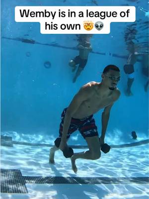Wemby out here training like a navy seal 😳 [via h20fitness]  #wemby #victorwembanyama #spurs #nbafinals 