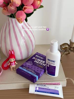 Just a girl, standing in front of her skincare routine, asking you to try it @Annie Dinh 💜   BENZAC AC: ALWAYS READ THE LABEL AND FOLLOW THE DIRECTIONS FOR USE. Benzac AC is indicated in the treatment of mild acne.  #BenzacAU #skincare #skincareessentials