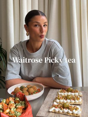 AD | I fear I may have taken “let’s do a little picky tea” far too seriously but listen, who's got time for a boring spread?? I used the @Waitrose & Partners 3 for £8 deli offer as the foundation and then naturally escalated the situation dramatically to this epic girl dinner using lots of other goodies from the range. Consider my name officially stamped into picnic legend and hope you take some inspo from these yummy yummy snacks! We’ve got ✨ Loaded paprika popped tortilla crisps with pesto, mozzarella balls & juicy chilli garlic prawns ✨ Smoky scamorza arancini dunked into fire roasted red pepper dip ✨ And my personal fave, chopped Greek Halkidiki pimento stuffed olives on whipped ricotta over Duchy Organic multigrain focaccia thins #HomeOfFoodLovers