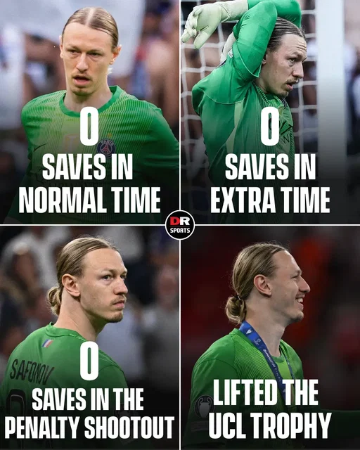 Matvey Safonov didn't need to do much against Arsenal to lift the Champions League trophy! 😅 🏆 #PSG #UCL #Arsenal
