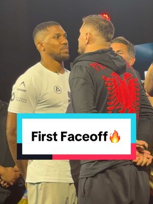 Anthony Joshua and Kristian Prenga face off for the first time🔥 #anthonyjoshua #joshuaprenga #boxing #matchroomboxing 