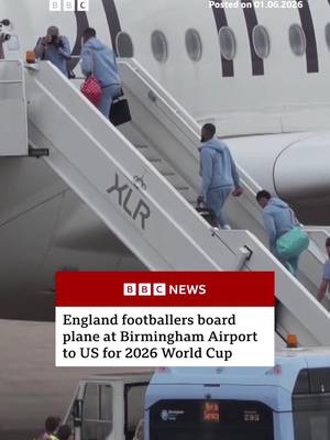 Most of the team boarded the flight for the pre-tournament training camp in Miami. #England #Sport #Football #WorldCup #BBCNews