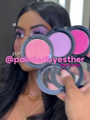 The viral blush combo by @Paintedbyesther Using the MAC Cosmetics Skinfinish Colourstruck blushes in Snob, Candy yum yum & La La Lavender 🩷💜 @M·A·C Cosmetics Canada @M·A·C Cosmetics #MACCosmeticsCanada #MACSkinfinish #paintedbyesther #blushcombo #macblush 