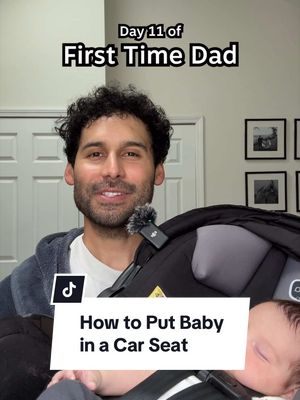 How to Put a Baby in a Car Seat 💺🍼 (Day 11) #newdad #newmom #firsttimeparents #dadsoftiktok #babiesoftiktok 
