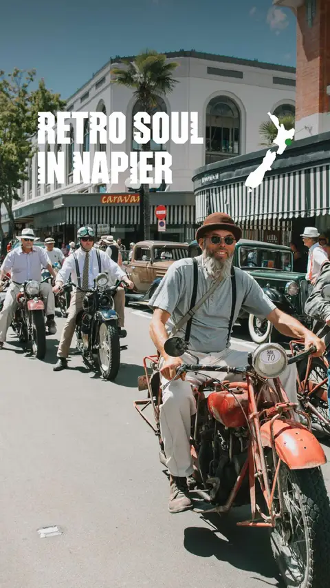 How about a #Throwback in a city that wears Art Deco well?   Napier brings the retro charm, oceanfront views and vineyard-lined bike trails, with plenty more to discover along the way.   Note to self: Te Mata Peak can get breezy, so pack a layer if you’re heading up.   📍Art Deco Festival, Napier 📍National Aquarium of New Zealand, Napier 📍Te Mata Peak, Napier 📍Prinsy's Rural & Fishing Tours, Hawkes Bay 📍Tākaro Trails Cycle, Hawke's Bay 📍Napier Masonic Hotel, Napier   #NZMustDo #NZBucketList #FEEL100inNZ #TiakiPromise 