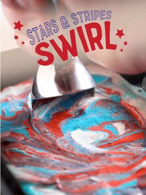 red, white, blue, and ready to scoop 🇺🇸 Stars & Stripes Swirl is here for summer! Featuring strawberry, blue cotton candy, and sweet cream in every colorful scoop ❤️🤍💙