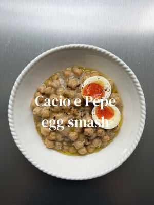 Round 3 of chickpea and egg toast smash, this time we have cacio e pepe chickpeas with jammy eggs on thick buttery toast and silky peppery chickpeas and heaps of parmesan melted through the broth. It just bloody works.  For 2 1 jar chickpeas in broth, like @boldbeanco  or 1 tin chickpeas, drained + 200ml stock/broth 2 eggs, always 1 tbsp whole black peppercorns, coarsely crushed 60g parmesan, finely grated 1 tbsp olive oil 2 slices good bread Butter, for toast 1. Bring a saucepan of water to the boil and carefully lower in the eggs. Cook for 6½ minutes. Transfer the eggs straight into ice cold water and leave to cool slightly before peeling 2. Add the crushed peppercorns to a dry frying pan over medium heat and toast for 1 min until fragrant. 3. Pour in the chickpeas and all their broth, simmer for 3 mins then remove from the heat and stir through the parmesan, the broth should turn silky and emulsified. Season to taste 4. Plate with the eggs on top and smash on to your super buttery toast