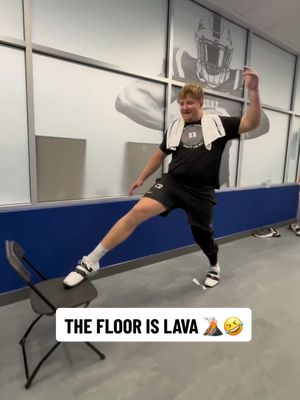 The squad got creative with this one 😅 #dukefootball #CollegeFootball #footballtiktok #floorislava 