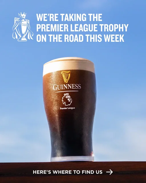 Guinness is bringing the Premier League Trophy on the road this week, stopping at some of our favorite supporter bars along the way! See comment below for full details.  @Premier League U.S. #PremierLeague #guinness #trophy 