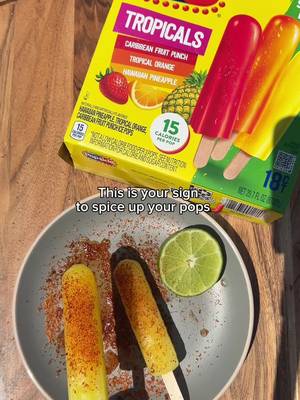 Treat meets heat 🔥 A touch of lime and chili seasoning turns pops intoa sweet and spicy summer snack 🌶️  #Popsicle #SweetandSpicy #SnackIdea