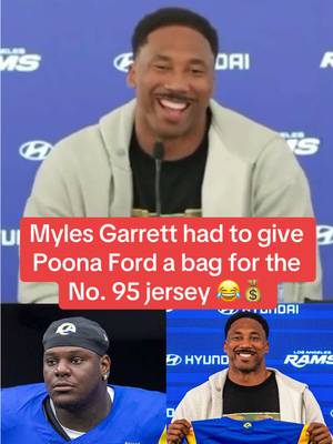 Myles Garrett had to make sure to secure his signature jersey number by any means necessary 😂 (via @Los Angeles Rams) #nfl #nfltiktok #nflfootball #mylesgarrett #footballtiktok 