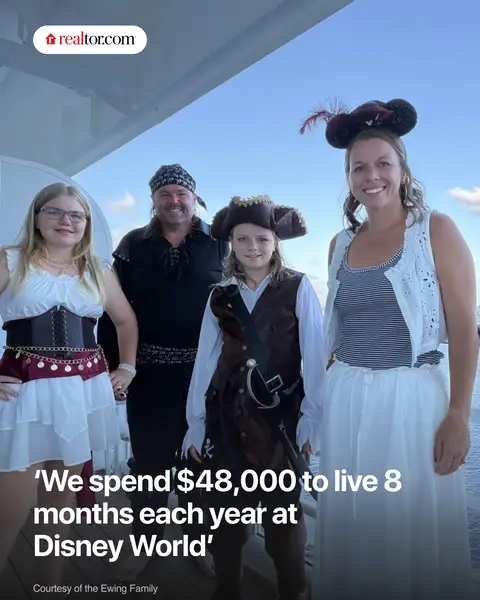 Adam and Lauren Ewing sold their 10,000-square-foot Georgia home after realizing the family of four only used 1,000 square feet of it, and committed fully to RV life. Since 2023, they have spent eight months a year as semipermanent renters at The Campsites at Disney’s Fort Wilderness Resort near Magic Kingdom, paying between $155 and $300 per night, totaling about $48,000 for the season. The family holds annual Disney passes, and their two kids, ages 10 and 12, are homeschooled with classes sometimes held in front of Cinderella Castle. The remaining four months of the year, the family travels, having now visited 42 states. Adam says he doesn’t regret the cost. “We are building memories with our kids that they’ll have forever,” he said.