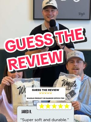 Guess the Review: Waggle product or something random from our office 🧢 #getyourwaggleon #workgames 