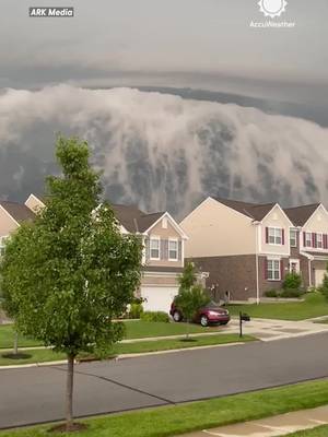 This isn't a tsunami - it's a shelf cloud! Sometimes these dramatic cloud formations can look like giant waves sweeping across the horizon. Have you ever witnessed one in person?