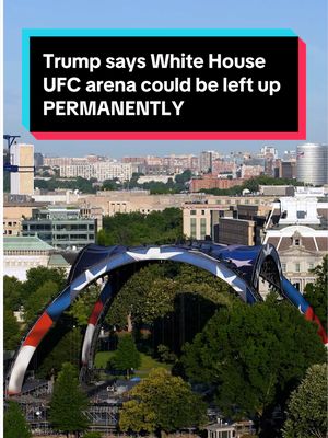 Trump says the UFC arena taking shape on the White House lawn for the upcoming UFC fight could potentially get the “Eiffel Tower treatment,” staying up long after the event ends — similar to how the Eiffel Tower outlived the 1889 World's Fair. MS NOW’s Erielle Reshef has the latest. #news #trump #politics