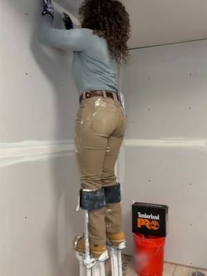 I think these lasted about 2 minutes before they were covered in mud and drywall dust. 😂 Long days, stilts, mixing buckets, sanding… pretty normal around here. Put these @Timberland PRO boots through actual jobsite conditions instead of keeping them clean. #ad #TimberlandPRO