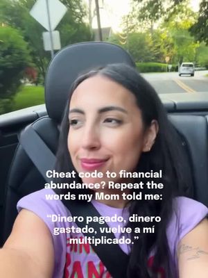 And my momma told me 😌 “Money I spend and money I give comes back to me multiplied.” Seriously, I’ve started repeating this after big investments, paying it forward (paid for someone’s gas!), and just overall sending money to places that feel energetically aligned. And it truly has multiplied beyond my wildest expectations!!! Thank me later 🪄 sending you all the money energy!!! —— Text on-screen: Cheat code to financial abundance? Repeat the words my Mom told me: “Dinero pagado, dinero gastado, vuelve a mí multiplicado.”