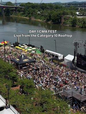 The view looks good up here 🙂‍↕️ #cmafest #nashville #broadway 
