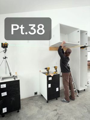 PT.38 Setting my kitchen cabinets w/ @DEWALT #DEWALTPartner #DEWALTTough *Depicted use is for illustrative purposes only. Always follow manufacturer's operating instructions, warnings, and wear proper PPE.*