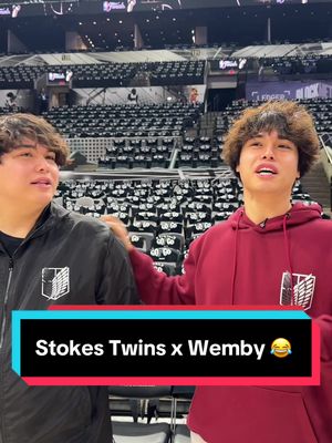 @Stokes Twins have their first alien sighting in person 👽 😂 #NBA #Basketball #Wemby #Spurs 