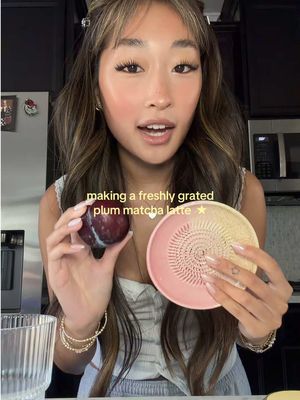 the results were very unexpected but i’d do it again i think?? #matcharecipe #fruitmatcha #plums #spanishgrater @Nami Matcha 