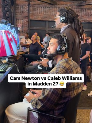 Nobody told Cam it was just a video game 😂 Cam Newton squared off vs. cover athlete Caleb Williams in Madden 27… and it did not disappoint. 🤷‍♂️  #madden27 #madden #football #nfl 