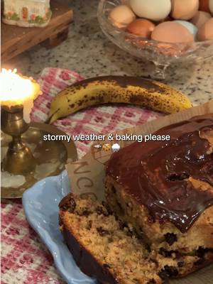 Do you wish it stormed when you baked? 🌧️Unfortunately when I baked my grandmas banana recipe last night, it was not storming, but I love to pretend it is! Does anyone else do this? Sometimes I put a thunderstorm ambiance on my tv!  #rainyday #storm #stormy #rainy #baking 