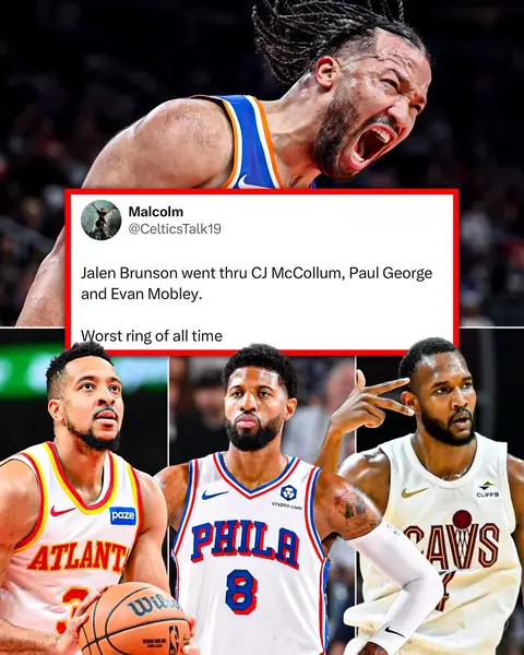 The Jalen Brunson ring definitely worth 3 regular rings 😬 (h/t CelticsTalk19/X, jthesaint527/X, SheaSerrano/X) #jalenbrunson #knick #spurs #nbafinals #victorwembanyama 