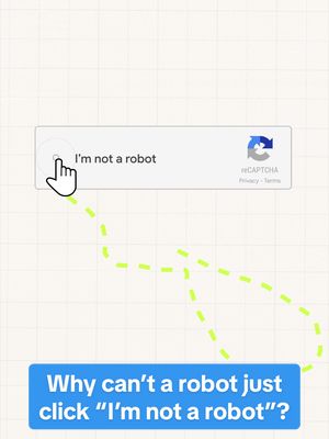 Why can’t a robot just click “I’m not a robot”? This tech is called reCAPTCHA, and robots are pretty good at them now! But it’s not about checking a box! It’s actually tracking other things, like how you move your mouse as you go to check the box. These tests are about what makes humans… human! For more optimistic science and tech stories, subscribe! #shorts #recaptcha #robots #human #turing 