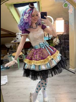 My finished Maddie from Ever After High cosplay!! 🤩🩵 #everafterhigh #maddiehatter #sewing #DIY #cosplay 