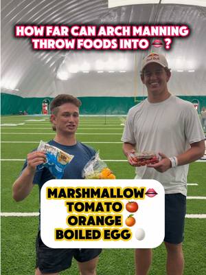 Arch Manning Throwing Food into my mouth 👄🏈 #sports #trickshot #football #archmanning #givesyouwiiings @Red Bull USA @Jake and Speed 