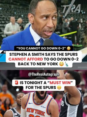 Stephen A Smith says it’s a  “MUST WIN” for the spurs tonight 😳 Thoughts ⁉️ #NBA #spurs #knicks #nbafinals #nbaplayoffs 