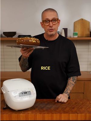 Banana bread in ya rice cooker!  - 4 overripe bananas, peeled - 2 eggs - 60ml milk - 120ml olive oil - Sea salt - 1 tsp ground cinnamon - 1 tsp baking powder - 1 tsp bicarbonate of soda (baking soda) - 50g (1.7 oz) rolled oats, plus extra for sprinkling - 120g plain (all-purpose) flour - 110g wholemeal flour butter, to serve method Using a fork, mashthe bananas in a large bowl. Next, add the eggs, milk and olive oil, then whisk to combine well. Chuck in a pinch of salt, the cinnamon, baking powder and bicarb, as well as the rolled oats and both the flours. Give everything a good whisk until just incorporated, then pour the batter into the greased rice cooker bowl, and sprinkle more oats on top.  start the rice cooker for one cycle and then leave to rest once cooked in the rice cooker for 10 min.  Remove and leave on a rack to cool before you slice and serve with butter and honey.