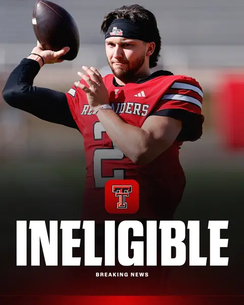 Breaking: The NCAA has denied Texas Tech's appeal to reinstate quarterback Brendan Sorsby's eligibility, according to multiple reports.