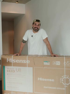 Condo’s not ready yet, but this is! Hisense U88QG showed up just in time for the FIFA World Cup 2026™ and yeah… I guess you can say I’m set! #ad @hisenseca #Hisense #HisenseCanada #WeAre26 @fifaworldcup