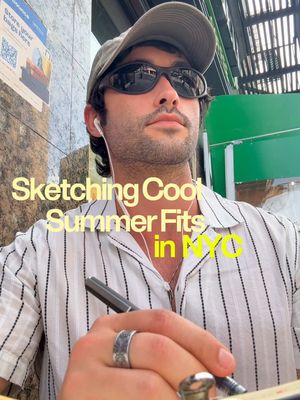 The swag is off the charts 📈  Summer fashion sketched on Orchard St - NYC * * * 🖊️ @uni Brands  📄 @Blick Art Materials  #art #artistsoftiktok #illustrator #drawingpeople #nycfashion 