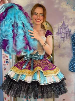 Getting dressed as Maddie Hatter from Ever After High! 🤩💖 #everafterhigh #maddiehatter #sewing #DIY #cosplay 