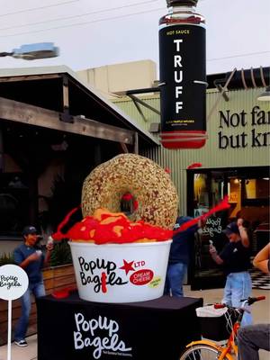 TRUFF x @popupbagels Schmear is now available at all PopUp Bagels locations through June 17 while supplies last. 🥯🌶️ Get it while it's hot. #popupbagels #Foodie #truff #schmear #hot 